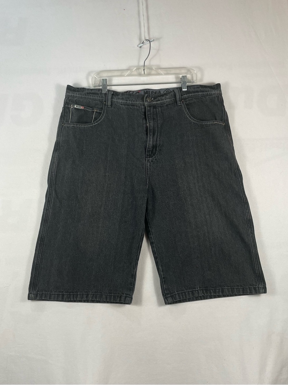 Y2K MECCA Faded Black Jean Shorts Jorts Baggy mens 40 Cotton Jorts Fits 41/13